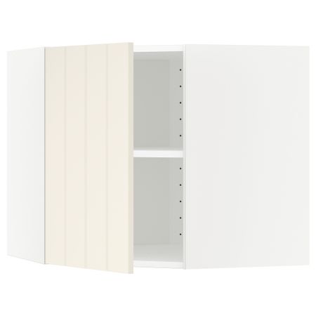 Угловой навесной шкаф с полками МЕТОД, белый, Хитарп белый с оттенком