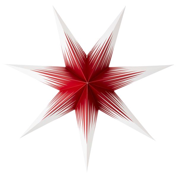 Абажур СТРОЛА, звезда красный, белый (70 см) - фото 1