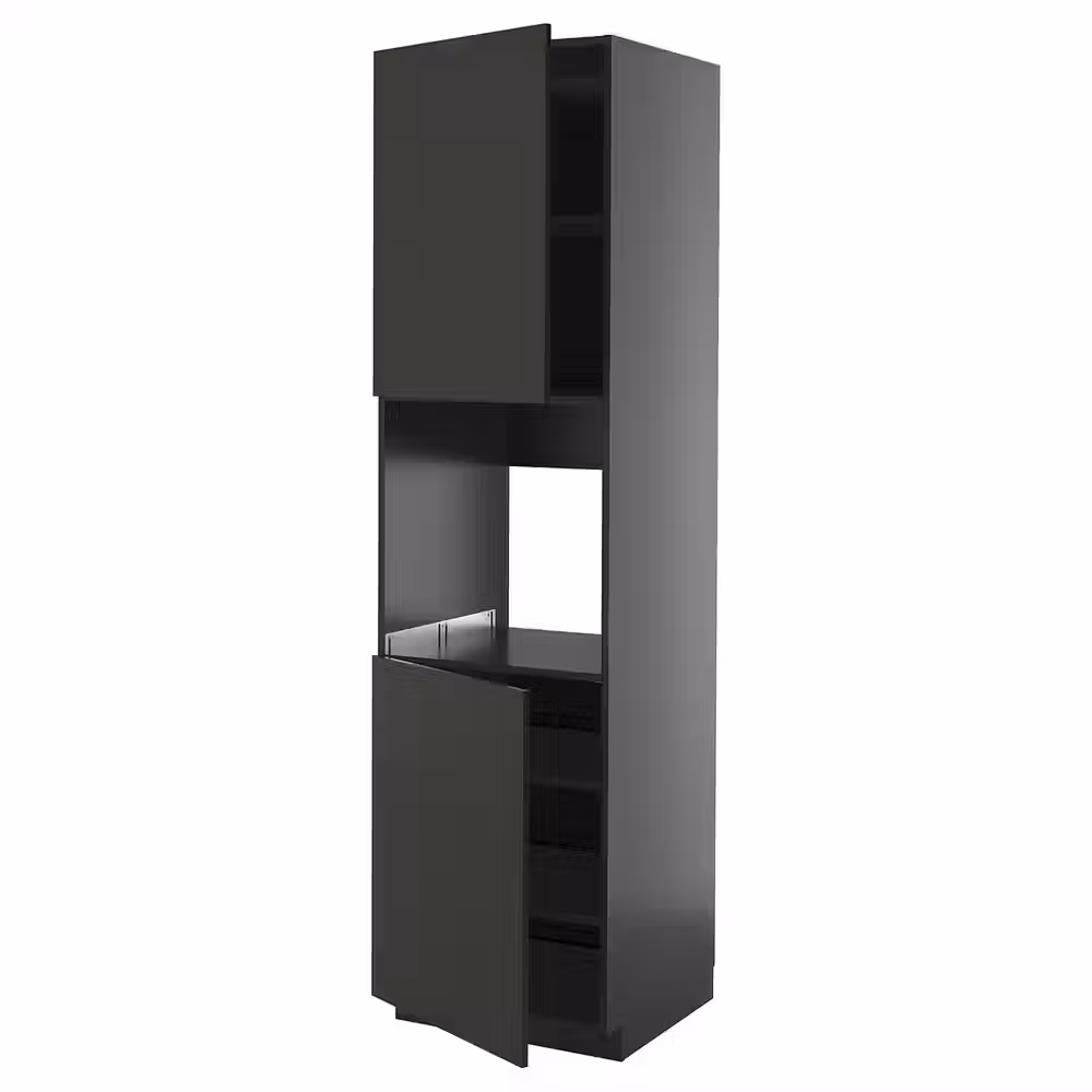 METOD Высок шкаф д/духовки/2дверцы/полки - фото 1