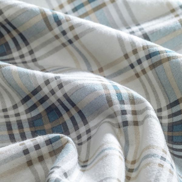 Пододеяльник и наволочка, серый/синий 150x200/50x70 см IKEA NORDRUTA НОРДРУТА 104.095.26 - фото 4