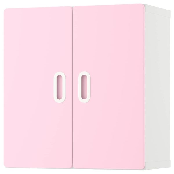 Навесной шкаф, белый/светло-розовый 60x30x64 см IKEA STUVA СТУВА / FRITIDS ФРИТИДС 592.767.42 - фото 1