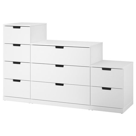 NORDLI Комод с 9 ящиками - белый 160x99 см
