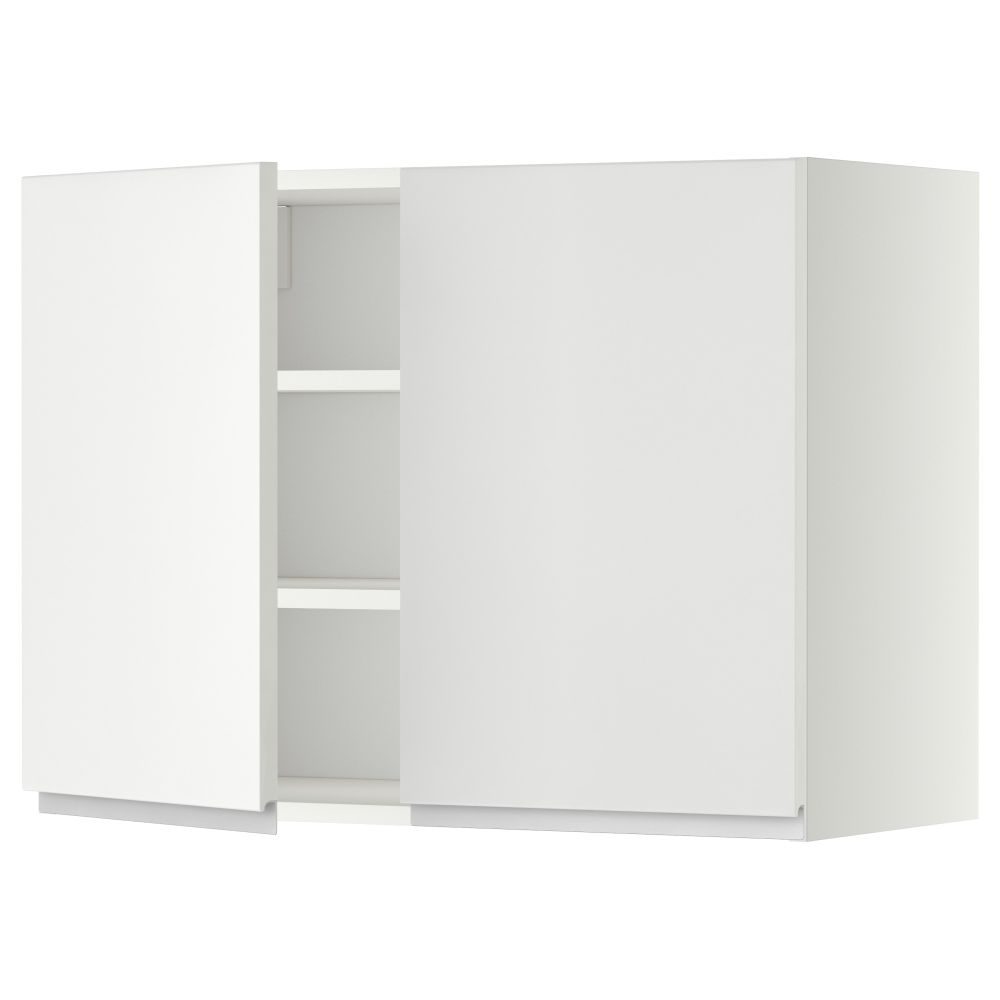 Навесной шкаф с полками, 2 дверцы МЕТОД, белый, Нодста белый - схема-чертеж с размерами