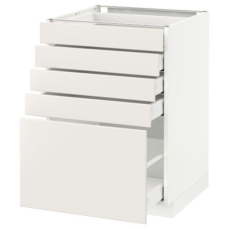 Напольный шкаф с 5 ящиками МЕТОД / МАКСИМЕРА, белый, Веддинге белый