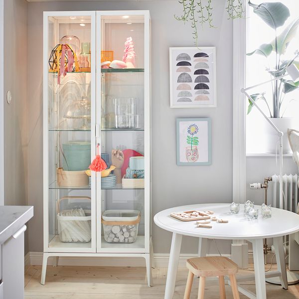 Шкаф-витрина, белый 73x175 см IKEA MILSBO МИЛЬСБУ 903.964.26 - фото 4