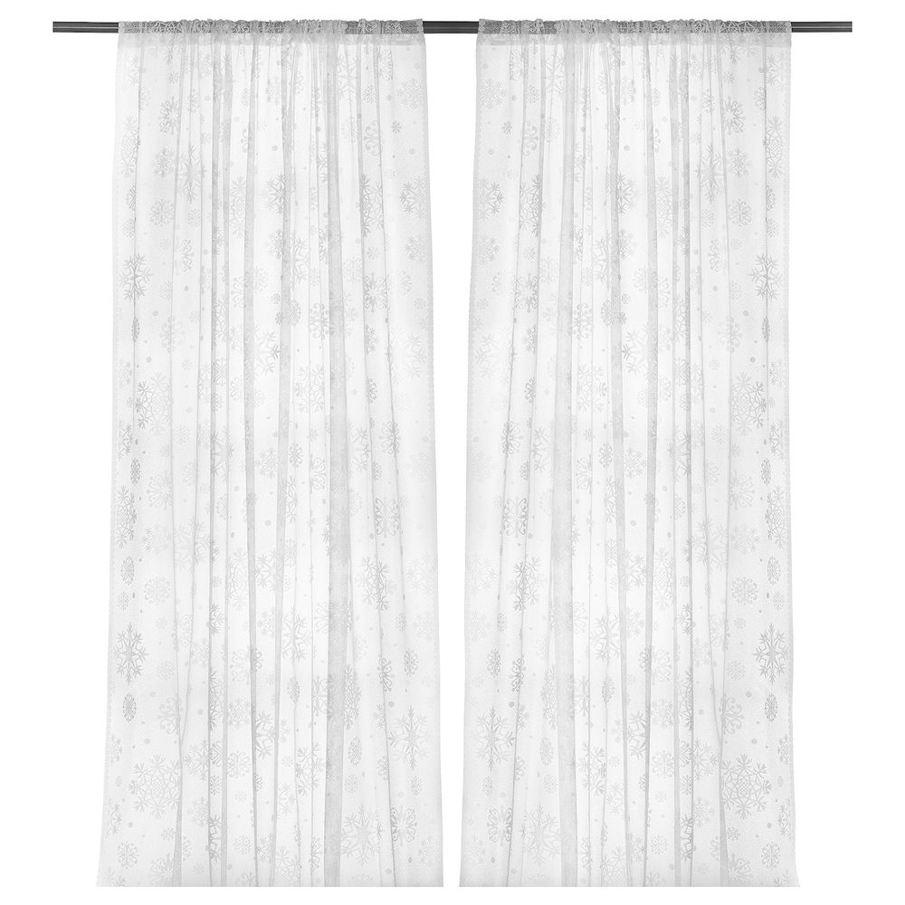 Гардины, 2 шт., белый 145x300 см IKEA ROSENMALVA РОЗЕНМАЛЬВА 104.690.73 - фото 1