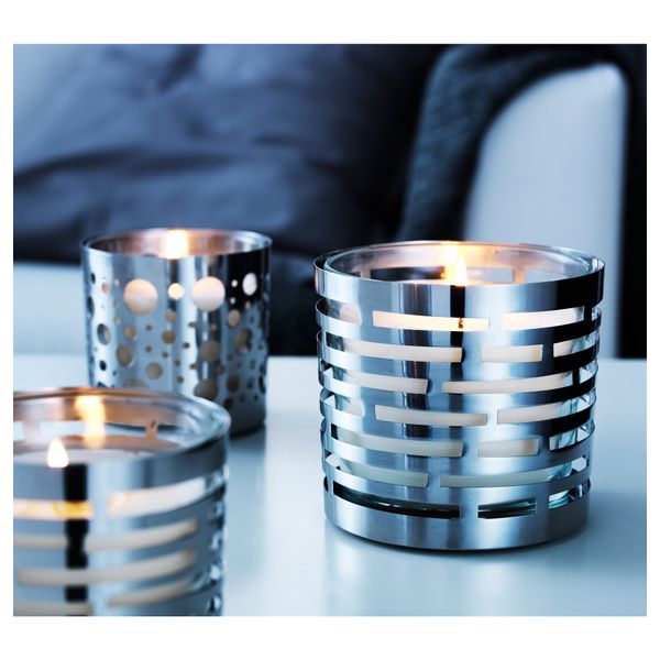 Украшение для свечи в стеклянном стакане ВАККЕРТ, в полоску (9.5 см) - схема-чертеж с размерами