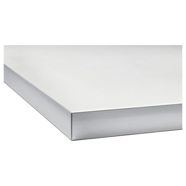 Столешница, двусторонняя, белый под алюминий/с окантовкой под металл ламинат 246x3.8 см IKEA HÄLLESTAD ХЭЛЛЕСТАД 703.693.96 - фото 3