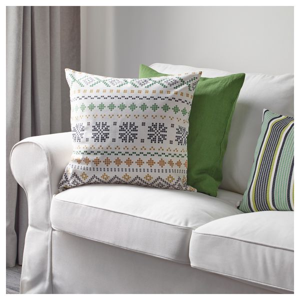 Чехол на подушку ПИПОРТ, бел/зелен (50x50 см) - схема-чертеж с размерами