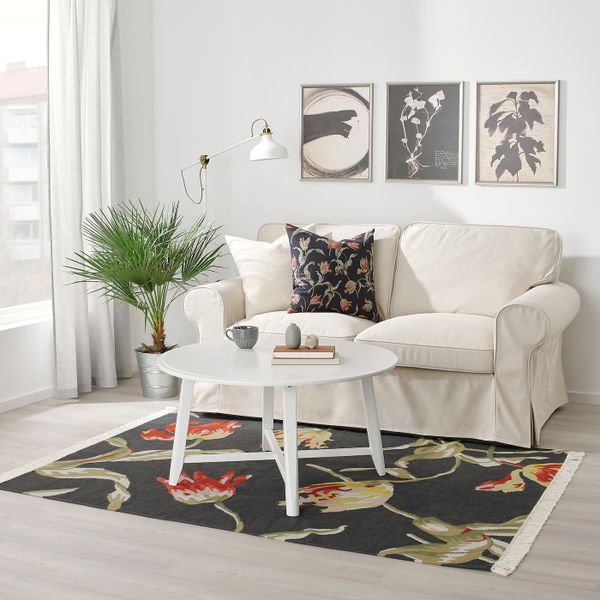 Ковер безворсовый, черный/ручная работа 133x195 см IKEA ÅLANDSROT ОЛАНДСРОТ 604.839.05 - фото 2