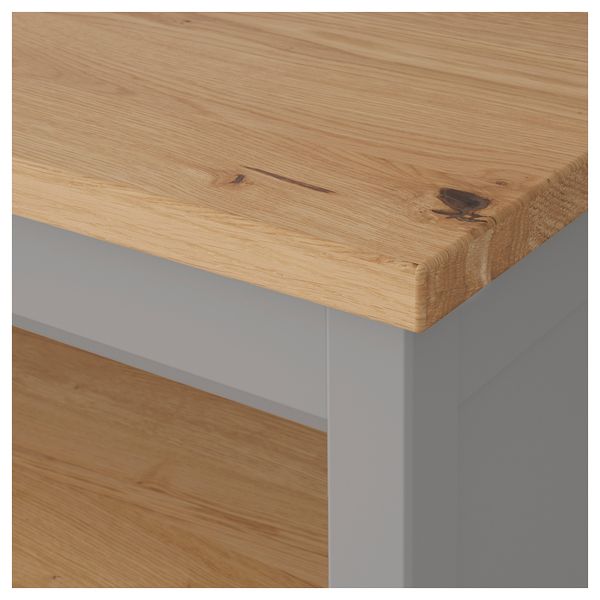 Кухонн стол-остров ТОРНВИКЕН, серый, дуб (126x77 см) - схема-чертеж с размерами