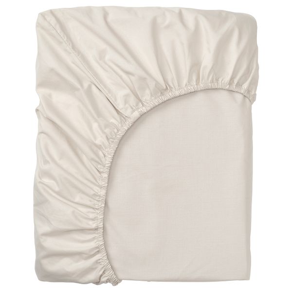 Натяжная простыня для тонкого матраса, светло-бежевый 160x200 см IKEA СЁМНТУТА 204.127.31 - фото 1