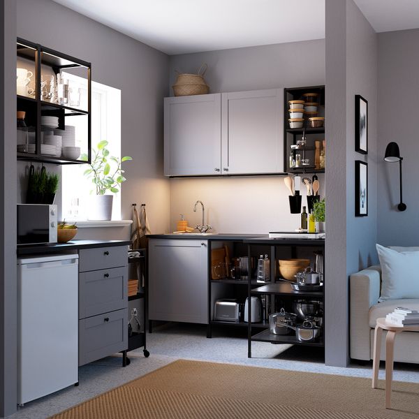 Угловая кухня, антрацит/серый каркас IKEA ENHET 993.381.73 - фото 3