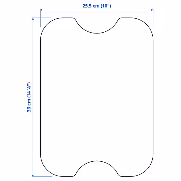 NORRÅVA НОРРОВА Крышка - бамбук 36x26 см - схема-чертеж с размерами