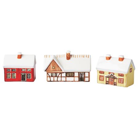 Украшение "домик", 3 шт., разные цвета IKEA VINTER 2020 ВИНТЕР 2020 104.751.25