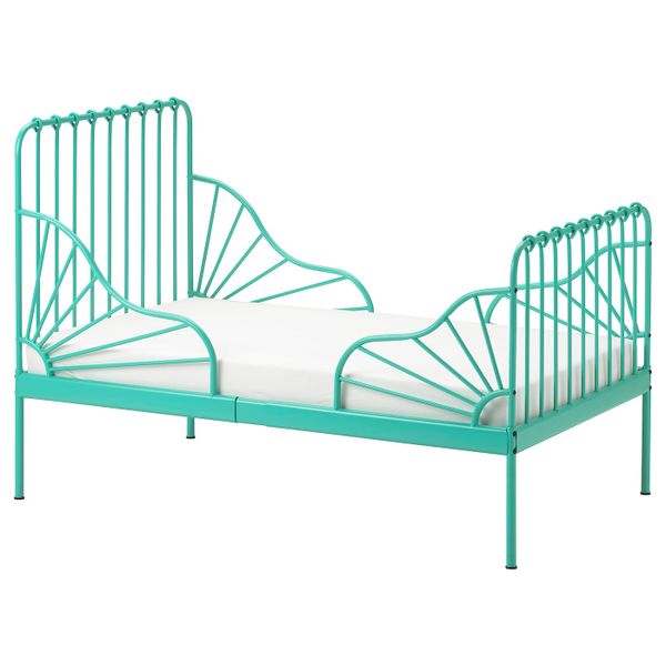 Раздвижная кровать с реечным дном, бирюзовый 80x200 см IKEA MINNEN МИННЕН 293.237.59 - фото 1