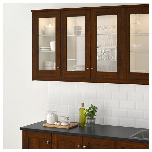 Стеклянная дверь ЭДСЕРУМ, под дерево коричневый - фото 3