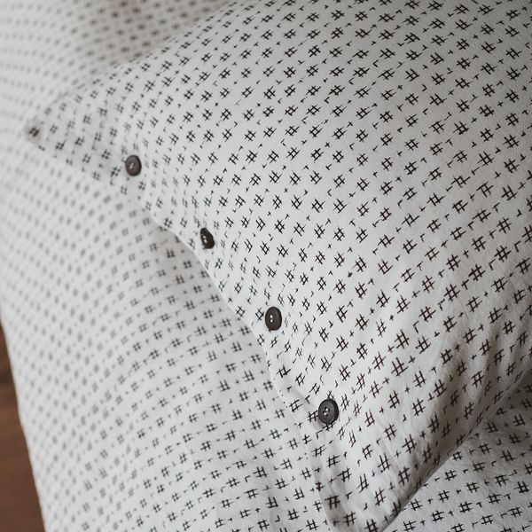 Пододеяльник и 2 наволочки, белый/темно-коричневый 200x200/50x70 см IKEA VÄGTÅG ВЭГТОГ 504.822.75 - фото 3