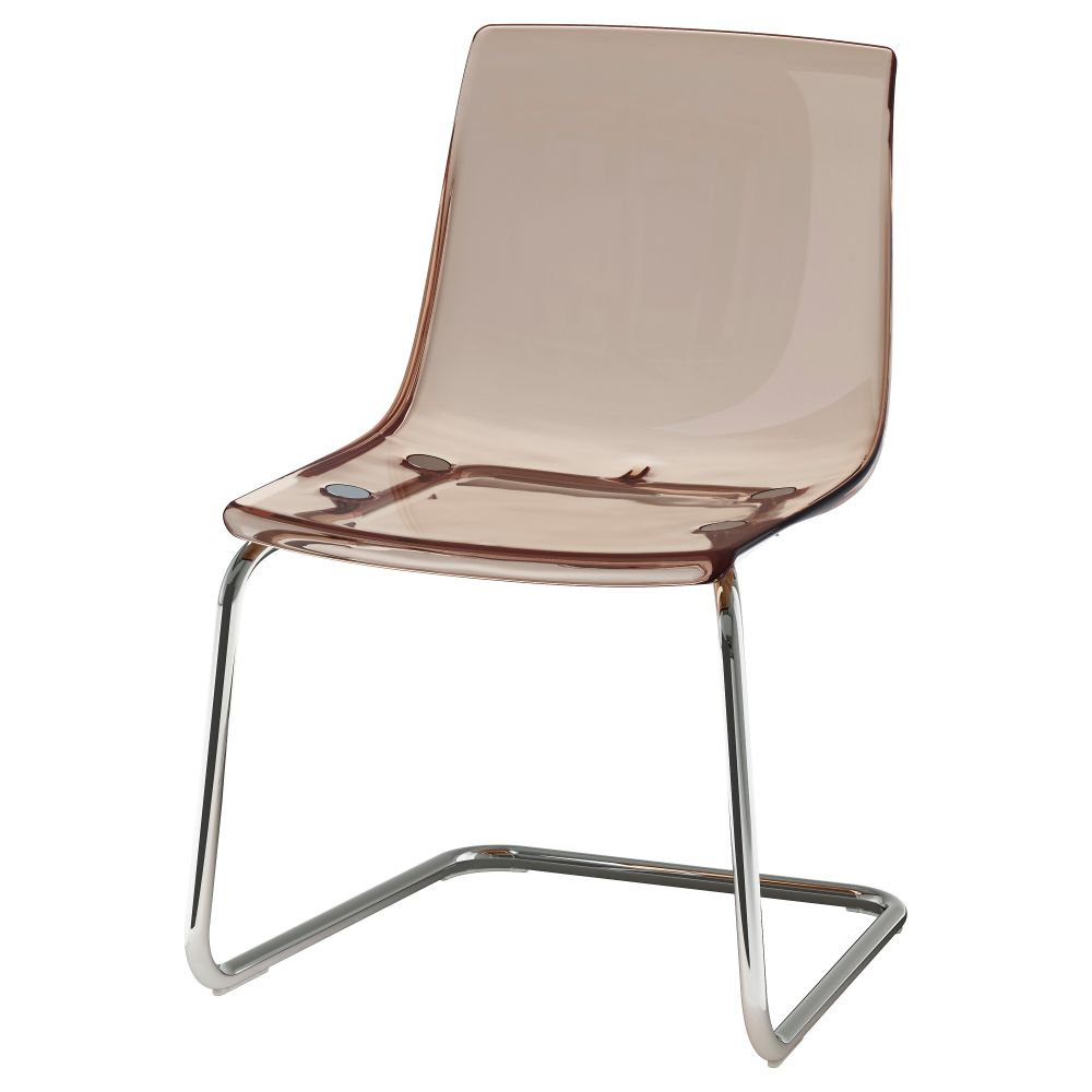Стул ТОБИАС, коричневый, хромированный - фото 1