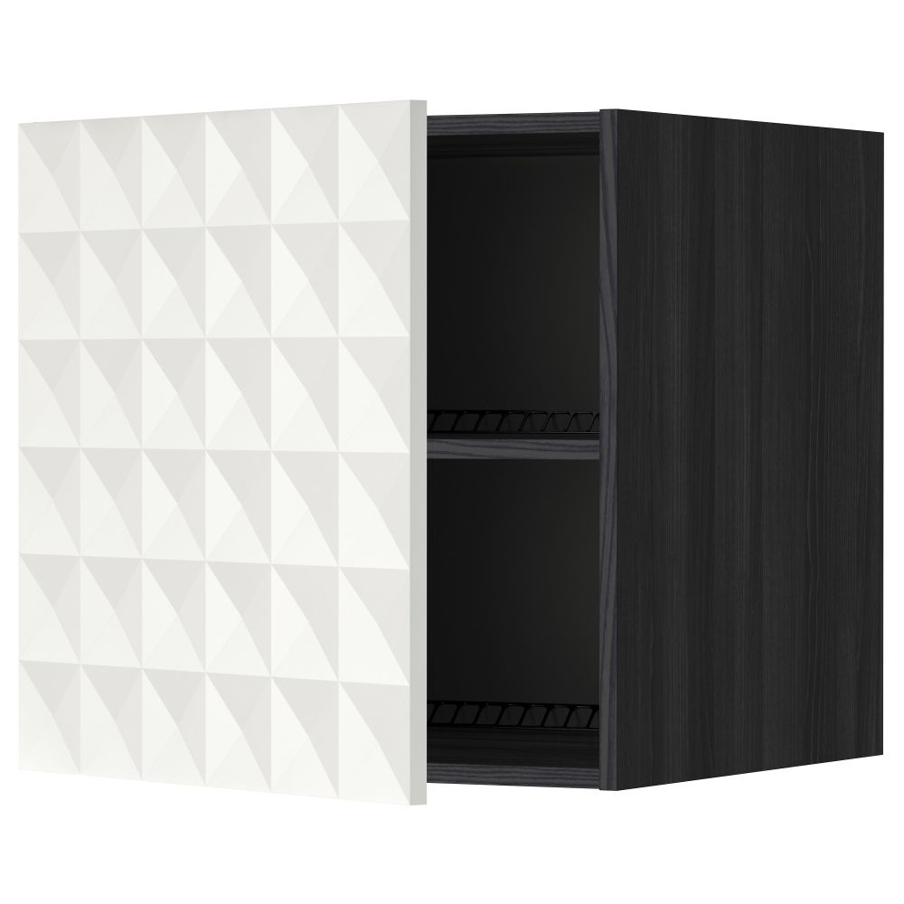 Верхний шкаф на холодильник, морозильник МЕТОД, черный, Гэррестад белый - схема-чертеж с размерами