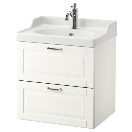 Шкаф для раковины с 2 ящиками, 62x49x68 cm IKEA GODMORGON ГОДМОРГОН, RÄTTVIKEN РЭТТВИКЕН 392.933.61