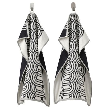 Полотенце кухонное, с рисунком, черный, белый, 45x60 см IKEA SÖTRÖNN 505.710.64