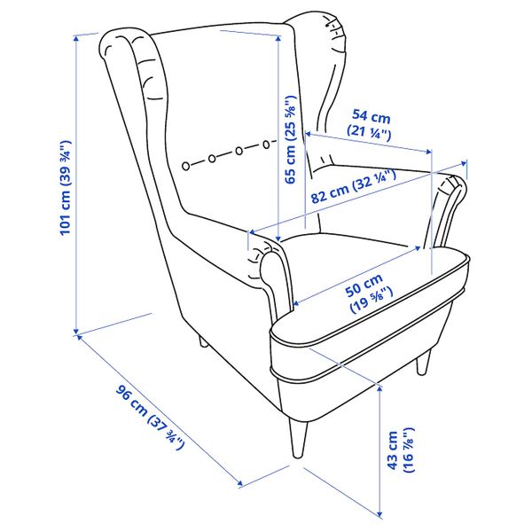 IKEA, дополнительный ракурс - схема-чертеж с размерами