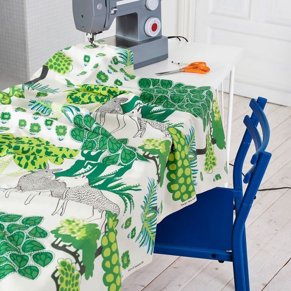 Отрез ткани, лесной орнамент, белый зеленый, 150x300 см IKEA ÄLGÖRT 906.081.50 - схема-чертеж с размерами