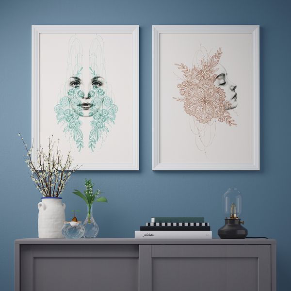 Постер, Лицо, 50x70 см IKEA DRÖMBILD ДРЁМБИЛЬД 604.964.89 - схема-чертеж с размерами