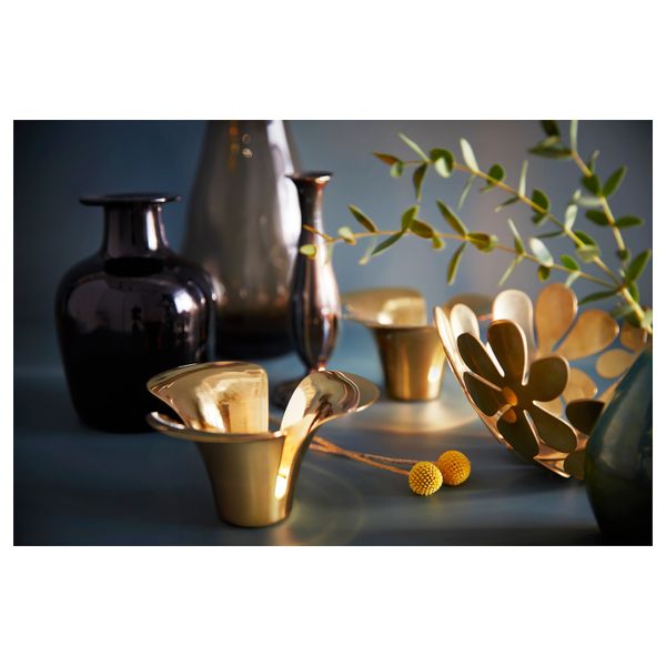 Подсвечник для греющей свечи, желтая медь 7 см IKEA STILLHET СТИЛЛХЭТ 605.109.75 - фото 4