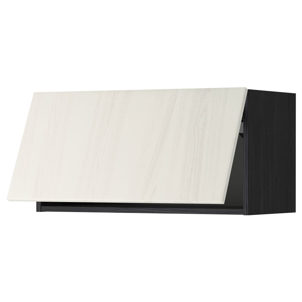 Горизонтальный навесной шкаф МЕТОД, черный, Росдаль белый - схема-чертеж с размерами