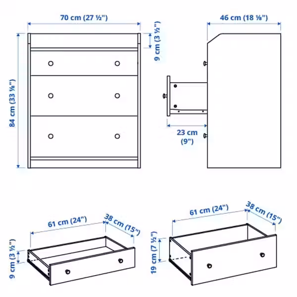 IKEA, дополнительный ракурс - схема-чертеж с размерами