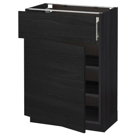Напольный шкаф с ящиком, дверью МЕТОД / ФОРВАРА, черный, Тингсрид черный
