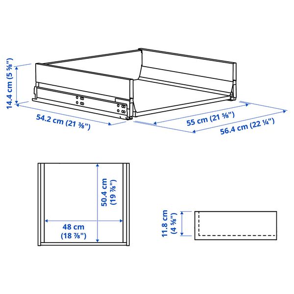IKEA, дополнительный ракурс - схема-чертеж с размерами