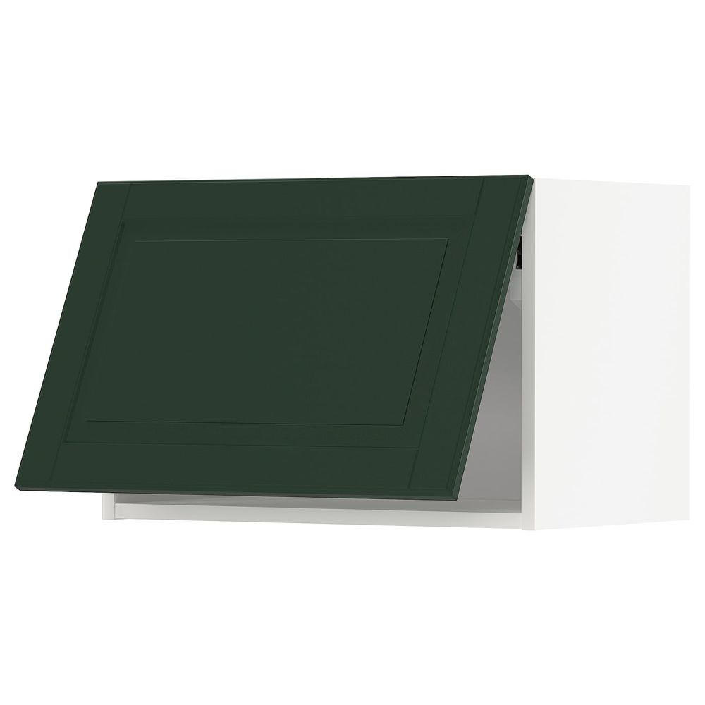 Навесной горизонтальный шкаф, белый/Будбин темно-зеленый 60x40 см IKEA METOD МЕТОД 093.938.66 - фото 1