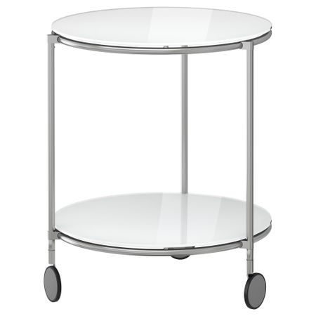 Придиванный столик СТРИНД, белый, никелированный (50 см)