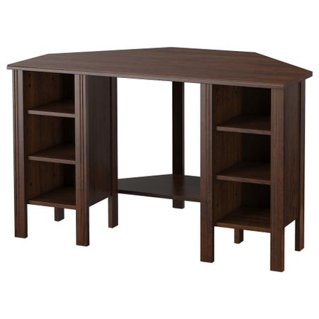 Угловой письменный стол БРУСАЛИ, коричневый (120x73 см)