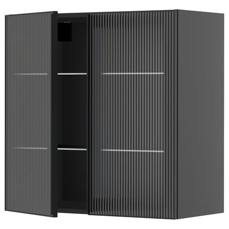 METOD Навесной шкаф/полки/2стеклян двери