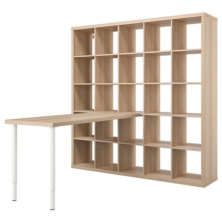 KALLAX / LAGKAPTEN Стол, комбинация - белый/под беленый дуб 182x179x182 см