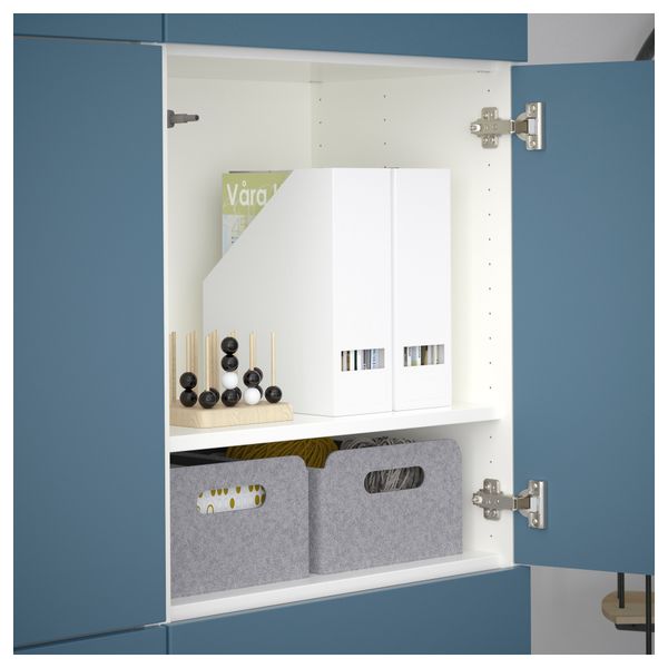 Комбинация для хранения с дверцами БЕСТО, белый, Вальвикен темно-синий - схема-чертеж с размерами