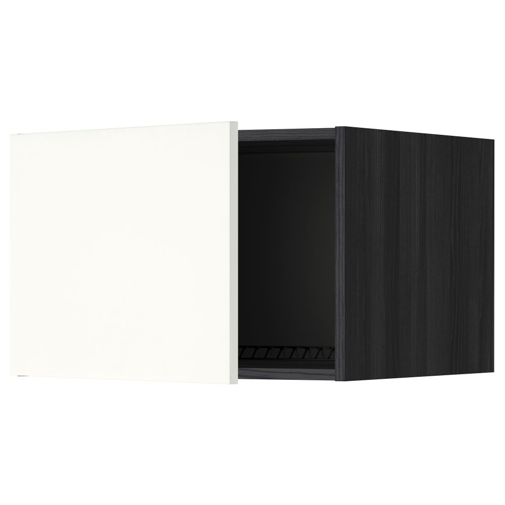 Верхний шкаф на холодильник, морозильник МЕТОД, черный, Хэггеби белый - схема-чертеж с размерами