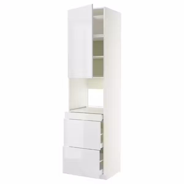 METOD / MAXIMERA Высокий шкаф д/СВЧ/дверца/3ящика - схема-чертеж с размерами