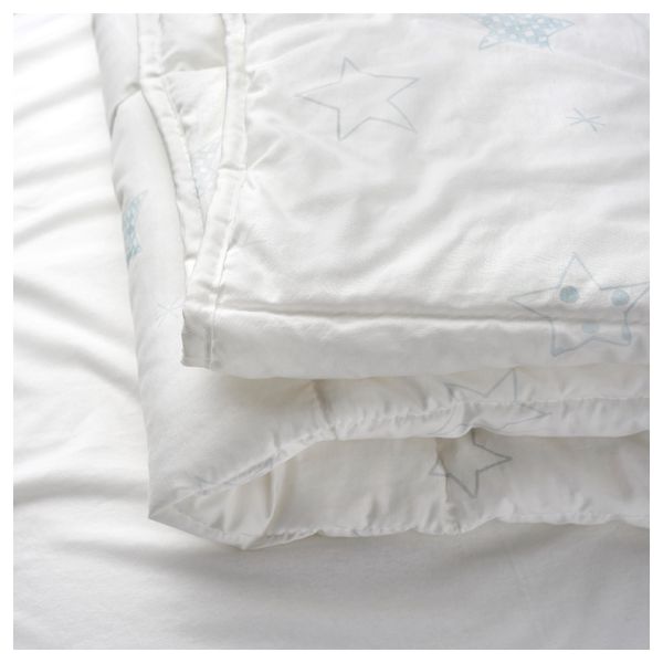 Одеяло в детскую кроватку ЛЕН ШЭРНА, белый/синий (110x125 см) - схема-чертеж с размерами