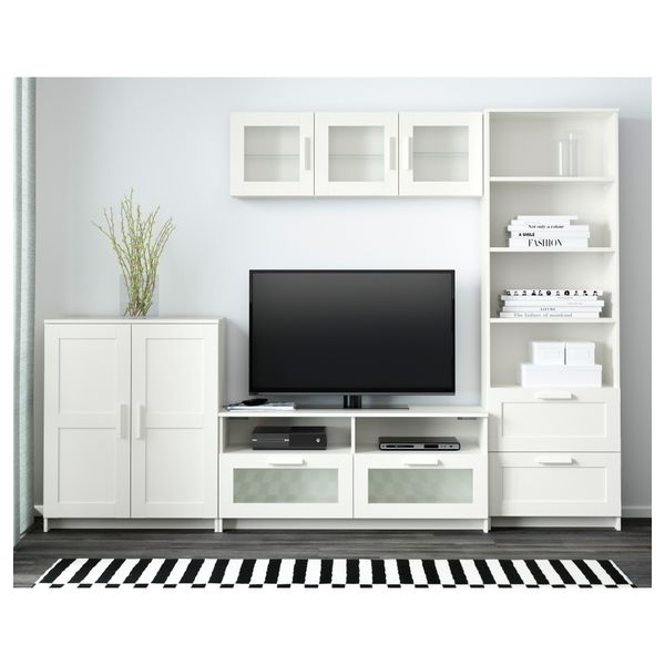 Шкаф для ТВ, комбинация БРИМНЭС, белый (260x41x190 см) - фото 2
