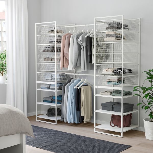 Гардероб, комбинация, белый 142-178x51x173 см IKEA JONAXEL ЙОНАКСЕЛЬ 393.051.04 - схема-чертеж с размерами