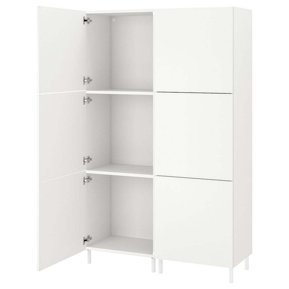 Гардероб с 6 дверями, белый/Фоннес белый 120x42x191 см IKEA OPPHUS ОПХУС 093.879.88 - фото 1