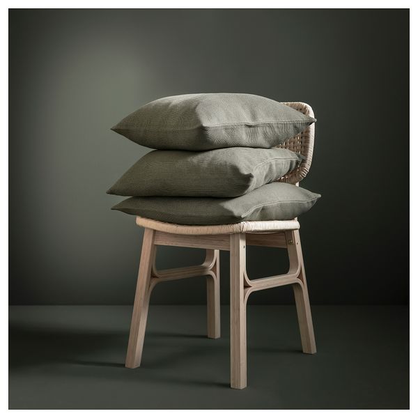 Чехол на подушку, 50x50 см, серо-зеленый IKEA JORDTISTEL 105.307.92 - схема-чертеж с размерами