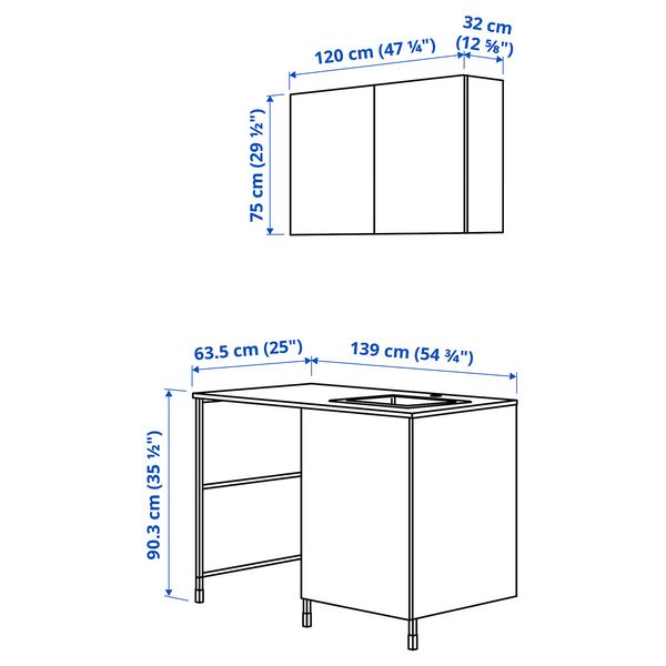 IKEA, дополнительный ракурс - схема-чертеж с размерами