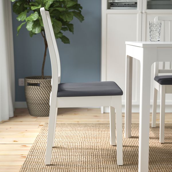 Стул, белый, Hakebo темно-серый IKEA EKEDALEN ЛЕН ЭКЕДАЛЕН 394.292.13 - фото 3