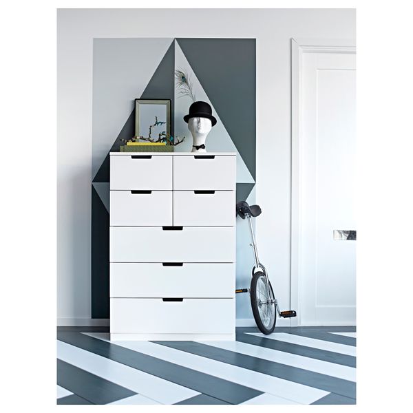 Комод с 7 ящиками НОРДЛИ, белый (80x120 см) - фото 4